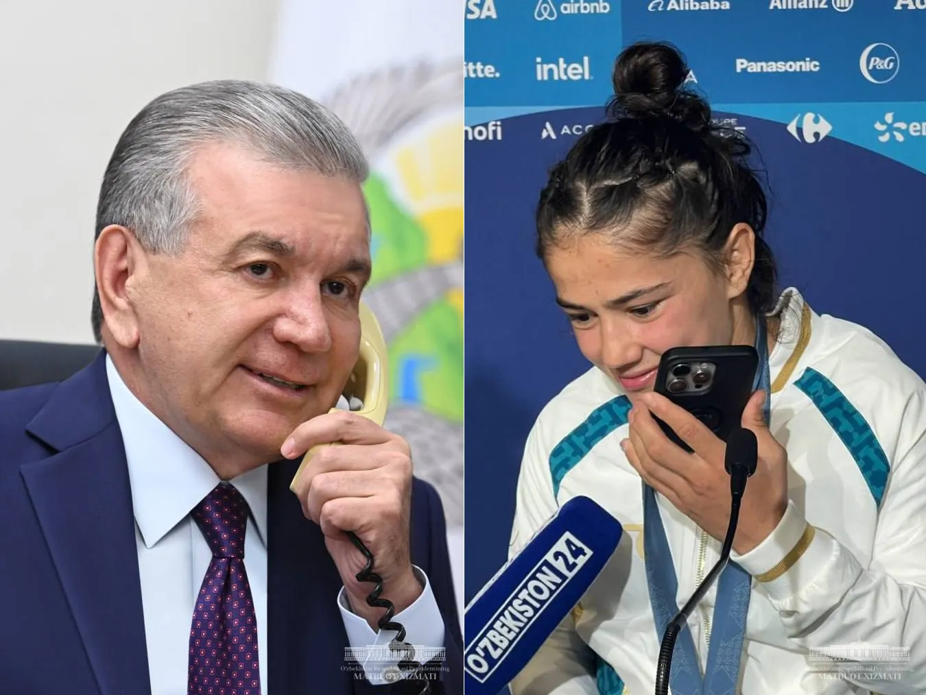 O'zbekiston Prezidenti yozgi Olimpiya o'yinlarida ayollar o'rtasida birinchi marta chempion bo'lgan sportchi qizimizni telefon orqali tabrikladi