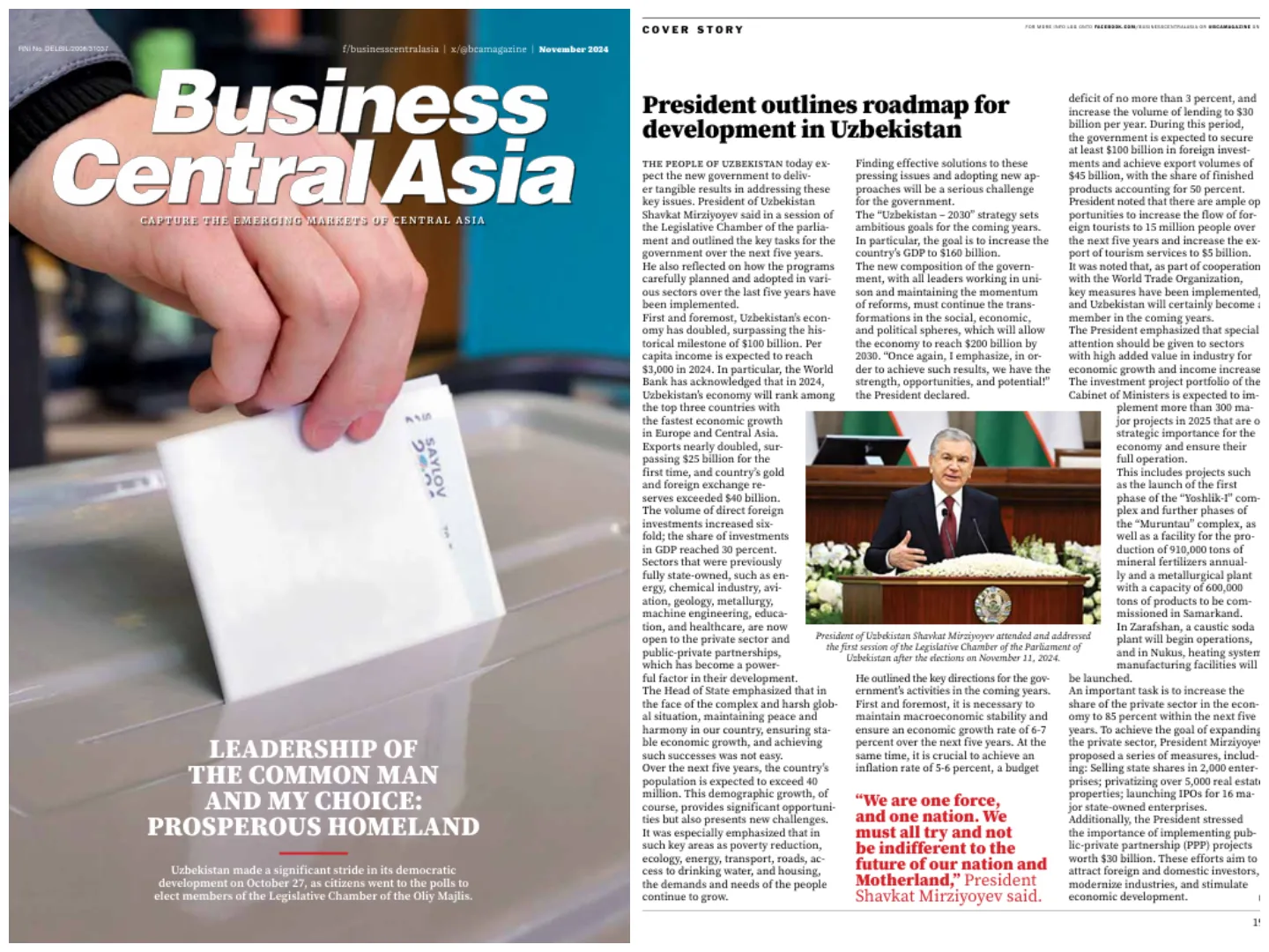 "Business Central Asia": O'zbekiston iqtisodiyoti so'nggi yillarda ikki baravar o'sib, 100 milliard dollarlik marradan oshdi